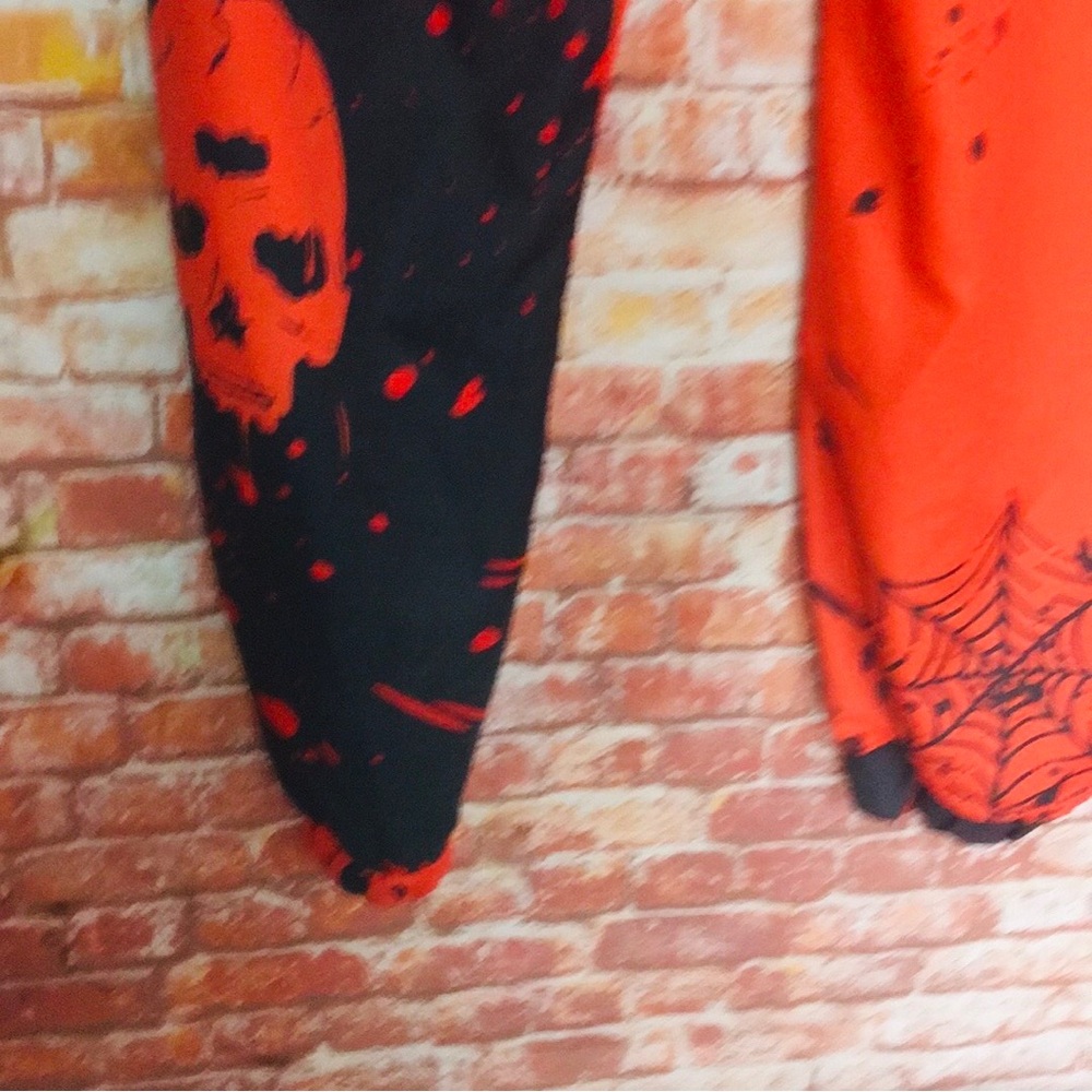 Romwe Black and Orange Halloween Themed Wind Jogger Pants - Picture 5 of 7